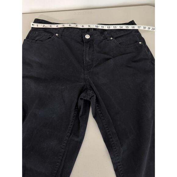 H&M Divided The Easy Soul 100% Cotton Mid-rise Black Wide Leg Baggy Jeans 10 - Picture 7 of 8